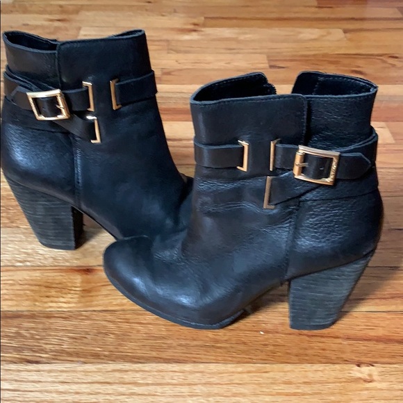 Vince Camuto Black Leather Booties - Picture 2 of 5
